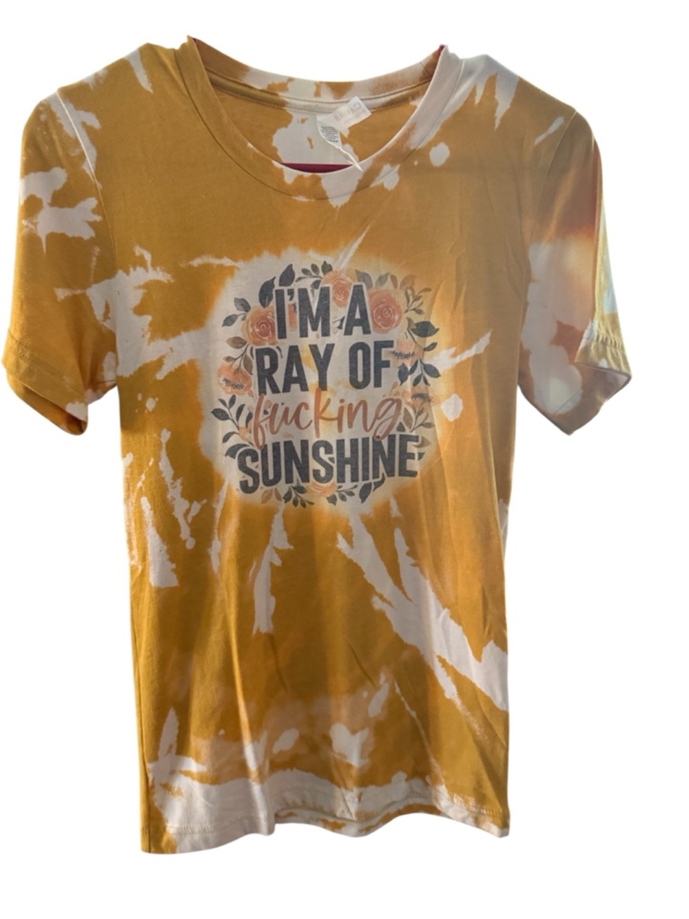 Bella Canvas Yellow and White Tie-Dye "I'm A Ray Of Sunshine" Tee